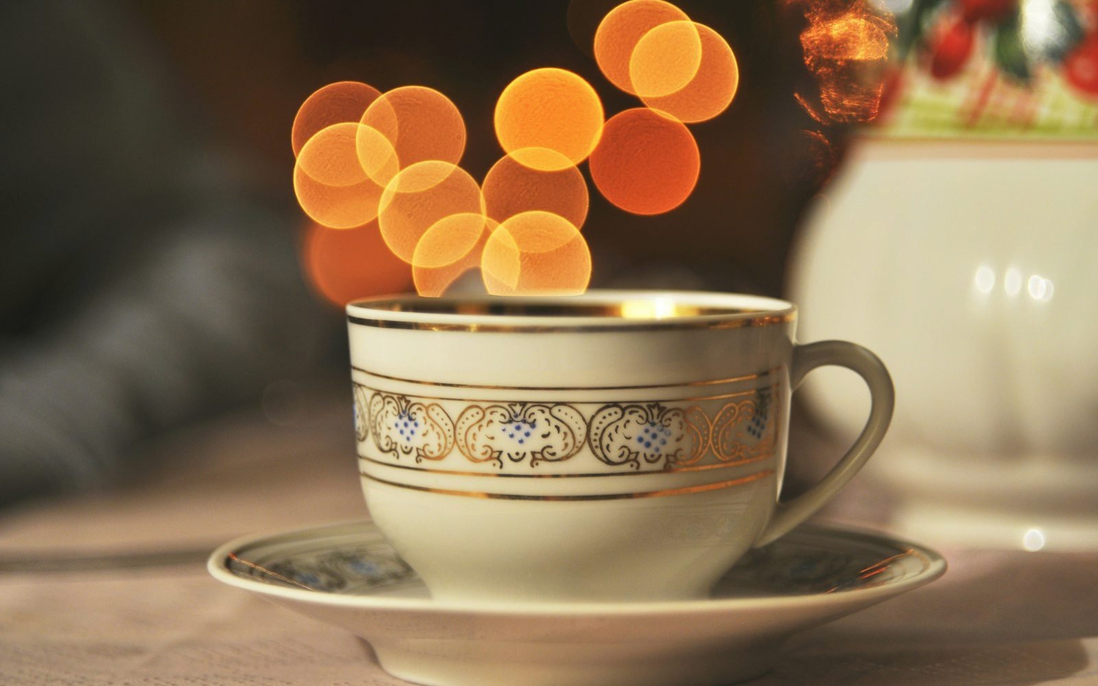 A cup of tea by a window